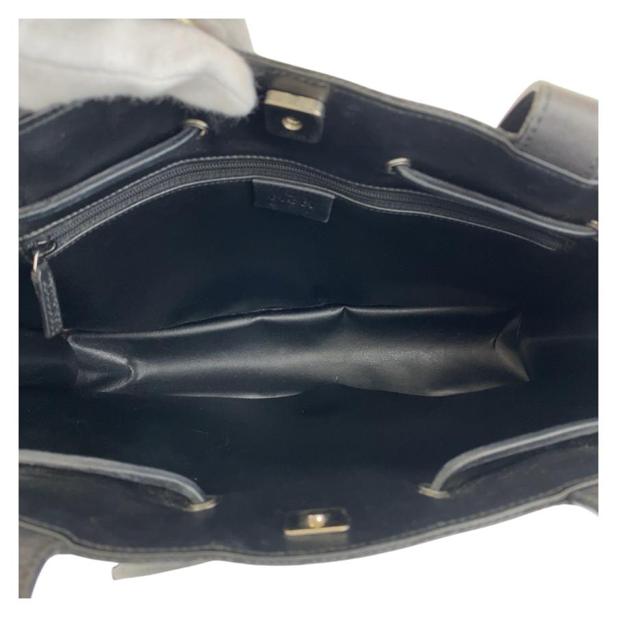 GUCCI（グッチ） 美品 ブラック 黒 シルバー金具 GGキャンバス/レザー