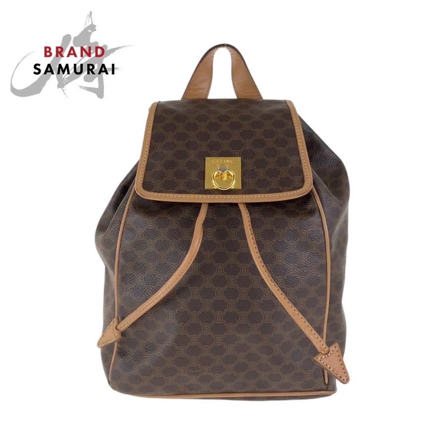 CELINE（セリーヌ） 美品 ヴィンテージ マカダム ブラウン ゴールド