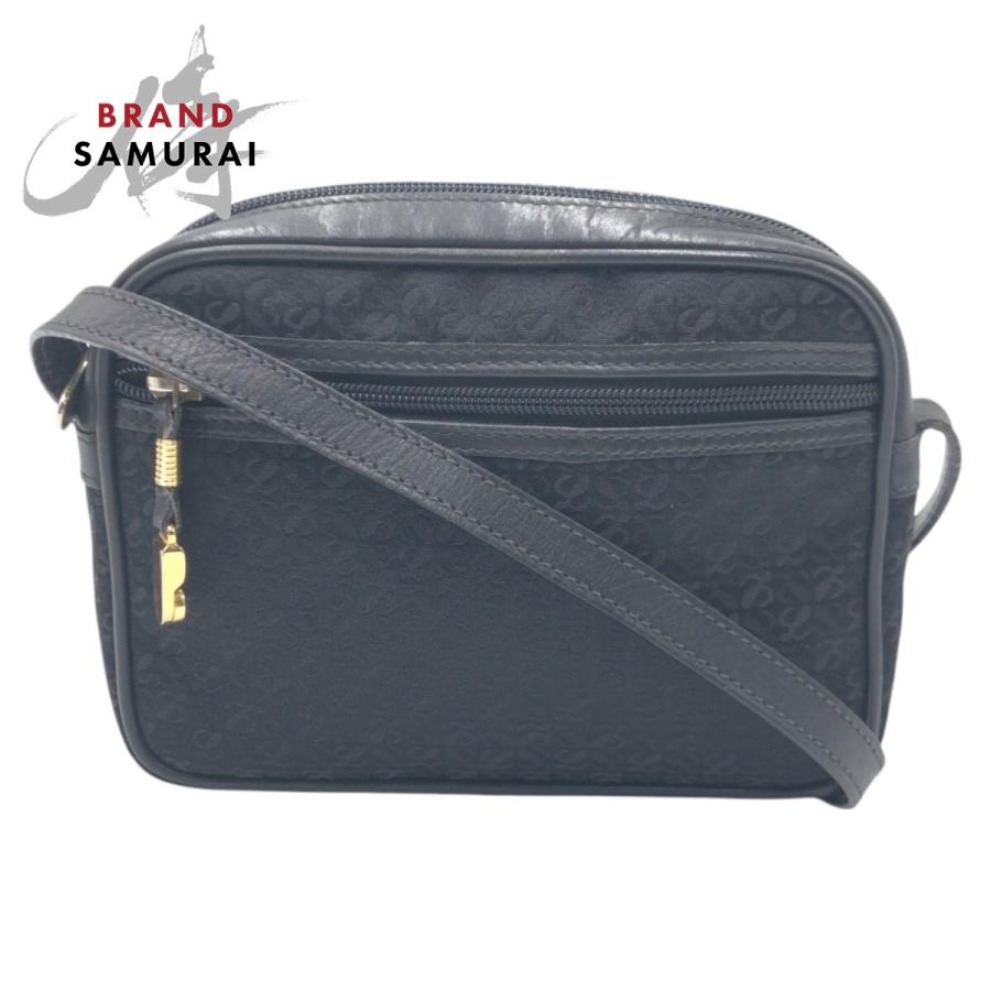 LOEWE（ロエベ） 美品 アナグラム ブラック 黒 キャンバス ショルダー