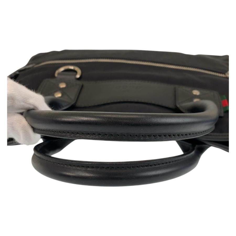 GUCCI ブリーフケース シェリーライン シマ ブラック レザー GUCCI 美品 グッチ シェリーライン ブラック 黒 シルバー金具