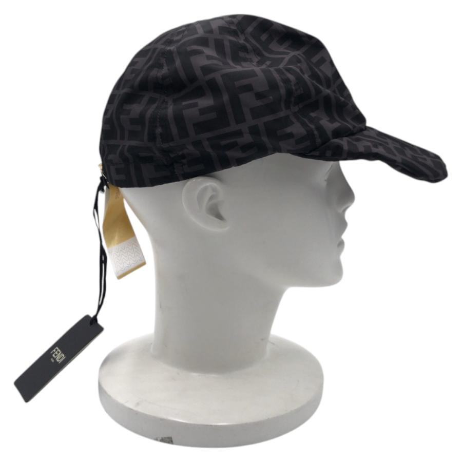 FENDI ズッカ柄 キャップ 帽子 FENDI（フェンディ） 美品 ズッカ柄 ブラック 黒 ナイロン FXQ825