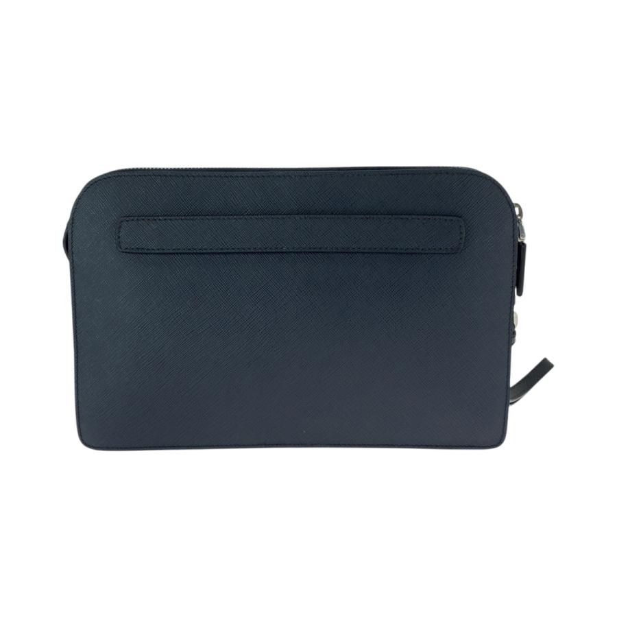 PRADA（プラダ） 美品 サフィアーノ ロゴ ネイビー シルバー金具