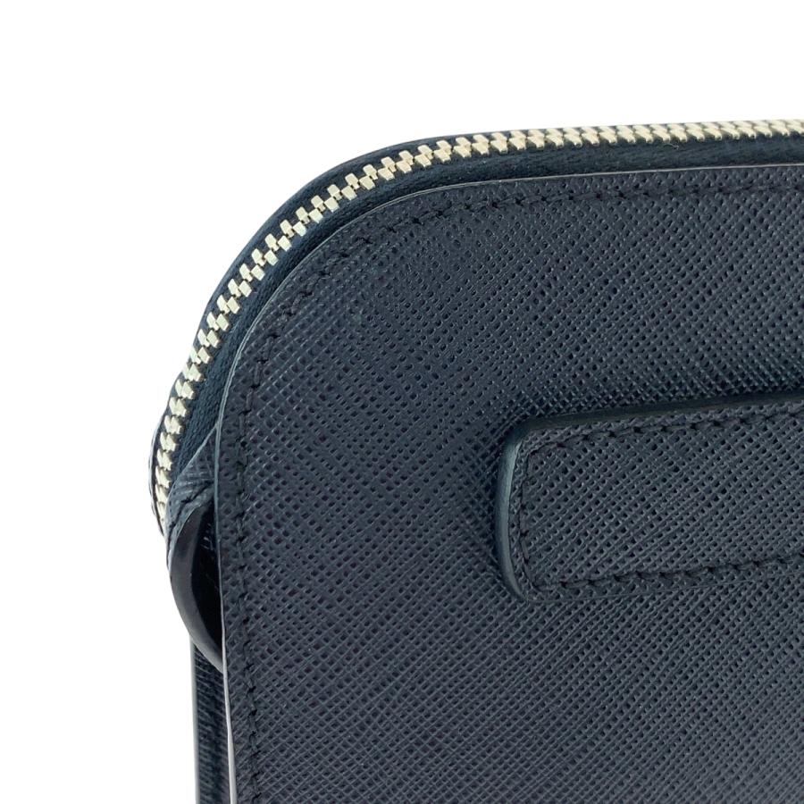PRADA（プラダ） 美品 サフィアーノ ロゴ ネイビー シルバー金具