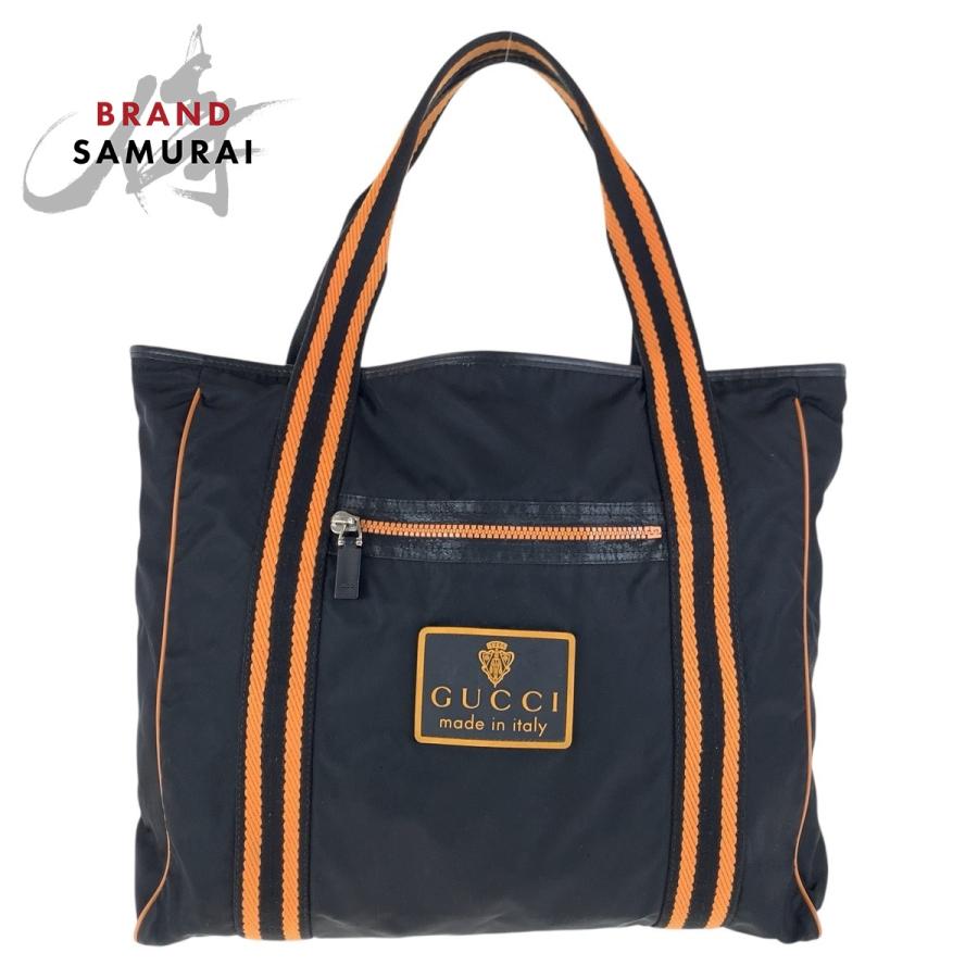 GUCCI（グッチ） クレスト ブラック オレンジ シルバー金具 ナイロン