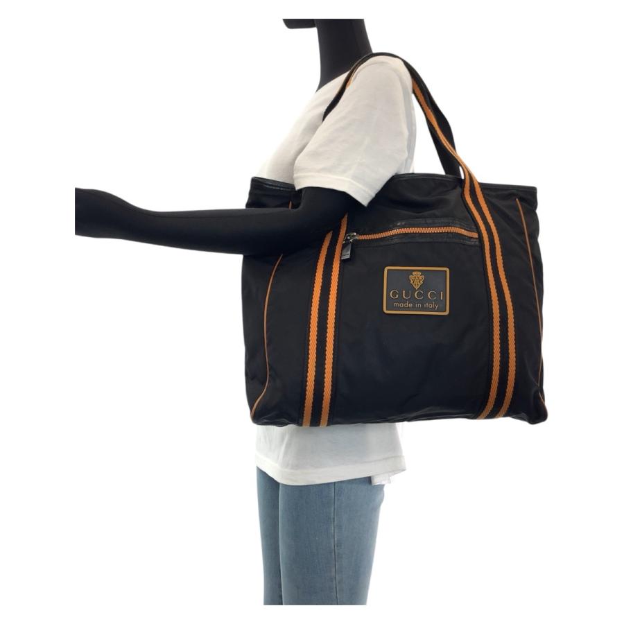 GUCCI（グッチ） クレスト ブラック オレンジ シルバー金具 ナイロン