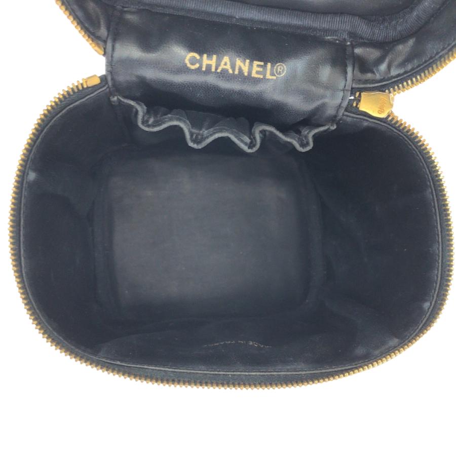 美品 シャネル CHANEL キャビアスキン バニティ ハンド バッグ ポーチ