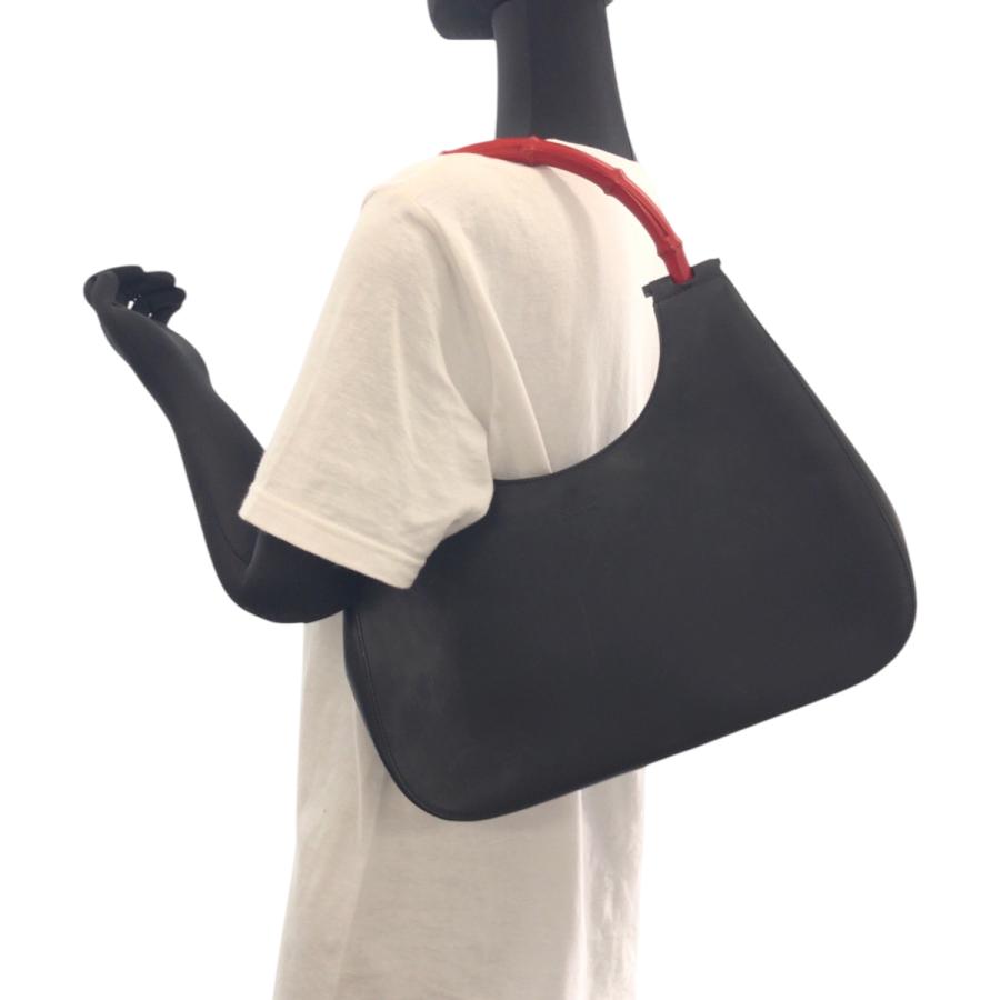 GUCCI（グッチ） バンブー ブラック 黒 レッド シルバー金具 レザー
