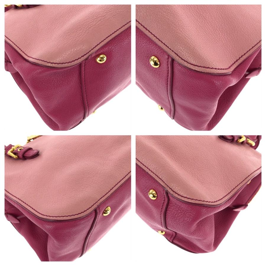 miu miu（ミュウミュウ） 美品 マドラス ピンク ゴールド金具 レザー