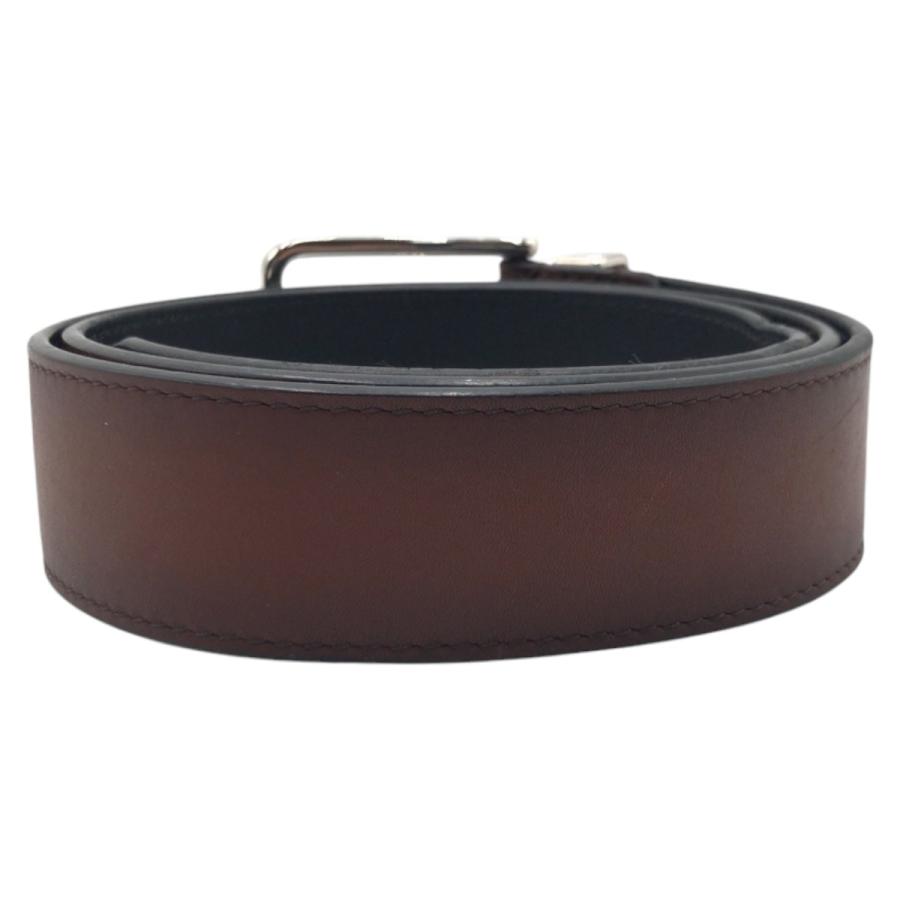 美品 LOUIS VUITTON ルイヴィトン サンチュール ポンヌフ ブラウン シルバー レザー /メタル M0092 ベルト メンズ 500973 【中古】 LOUIS VUITTON（ルイ・ヴィトン） 美品 サンチュール ポンヌフ