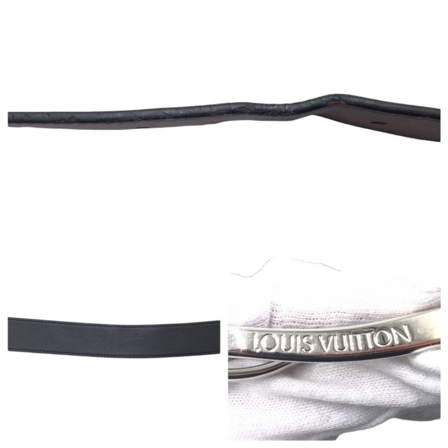 美品 LOUIS VUITTON ルイヴィトン サンチュール ポンヌフ ブラウン シルバー レザー /メタル M0092 ベルト メンズ 500973 【中古】 LOUIS VUITTON（ルイ・ヴィトン） 美品 サンチュール ポンヌフ