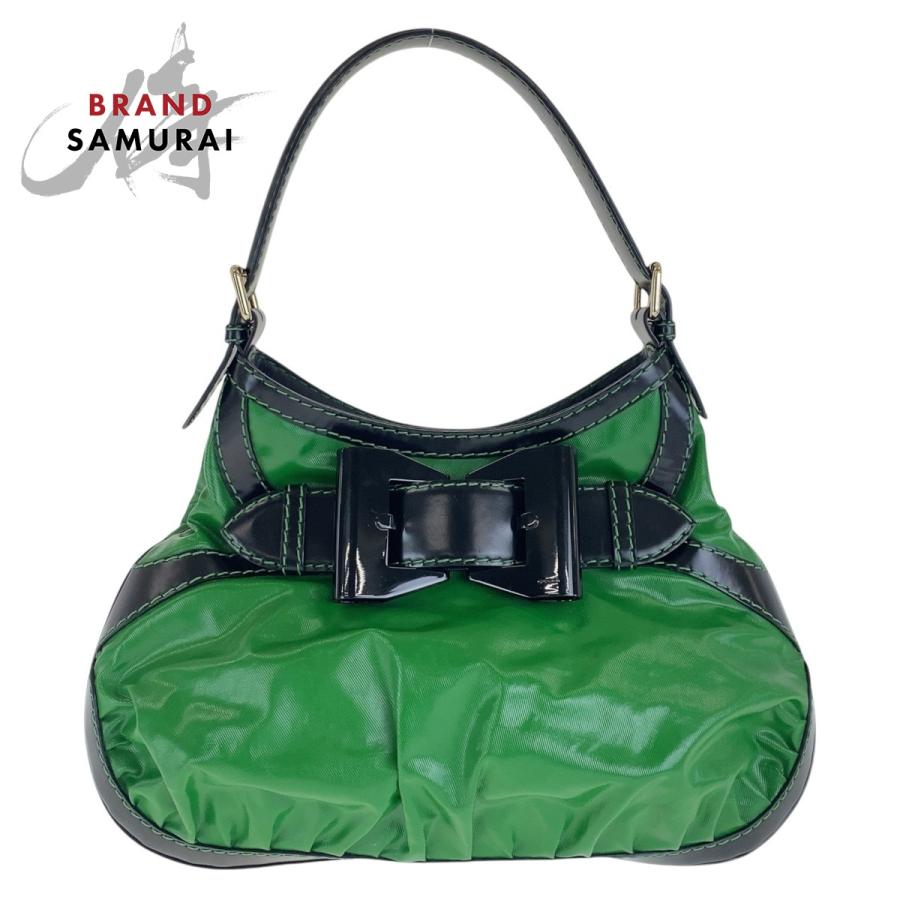 GUCCI（グッチ） グリーン ブラック ゴールド金具 ナイロン/レザー
