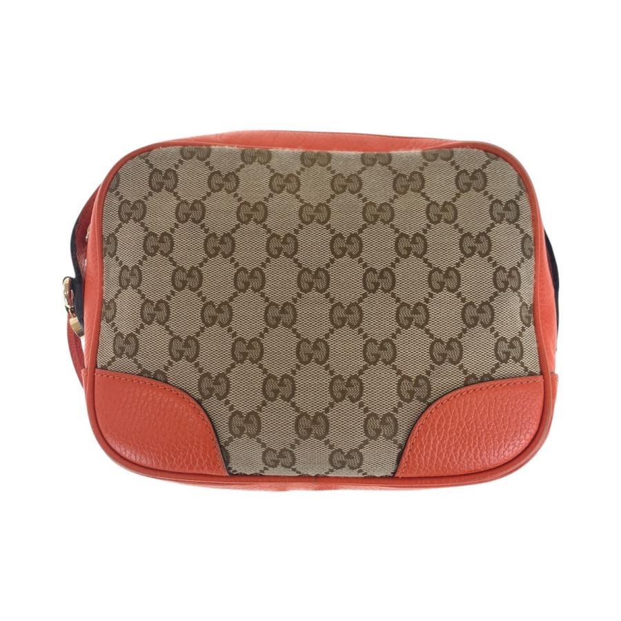 GUCCI グッチ オレンジ ブラウン ゴールド金具 GGキャンバス/レザー 449413 ショルダーバッグ ポシェット レディース 501084