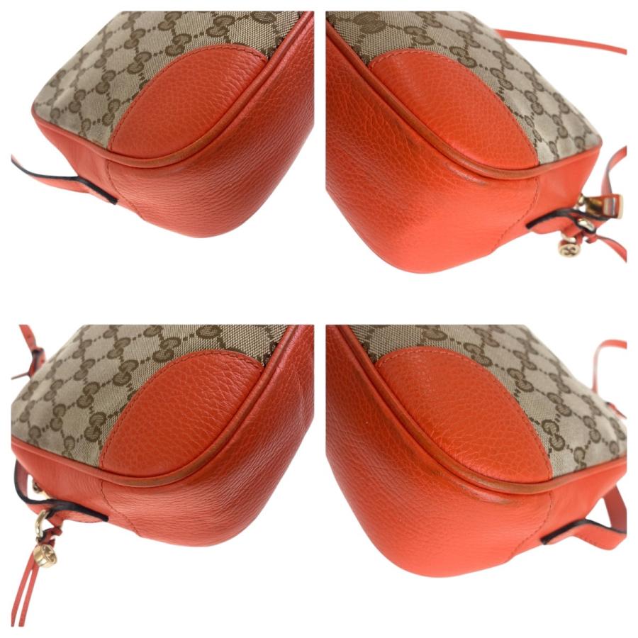 GUCCI グッチ オレンジ ブラウン ゴールド金具 GGキャンバス/レザー 449413 ショルダーバッグ ポシェット レディース 501084