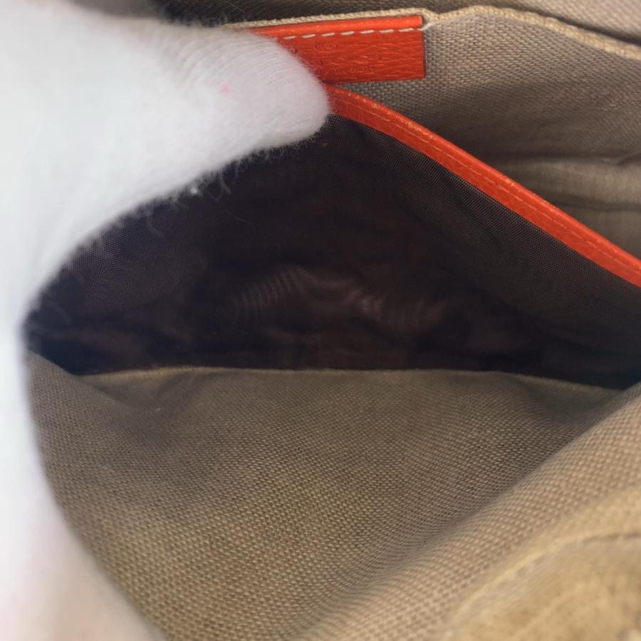 GUCCI グッチ オレンジ ブラウン ゴールド金具 GGキャンバス/レザー 449413 ショルダーバッグ ポシェット レディース 501084