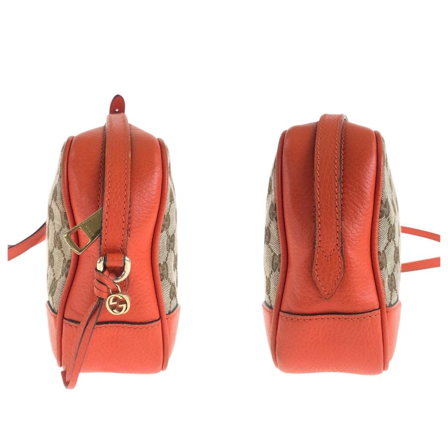 GUCCI グッチ オレンジ ブラウン ゴールド金具 GGキャンバス/レザー 449413 ショルダーバッグ ポシェット レディース 501084