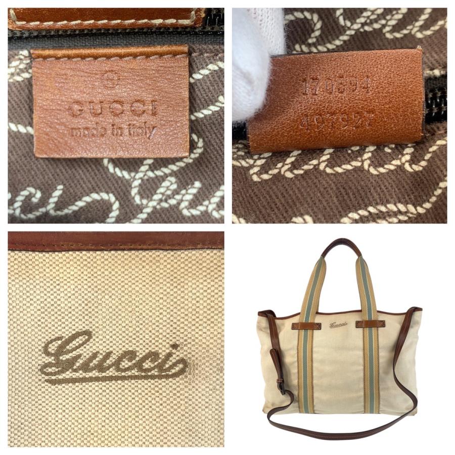 GUCCI（グッチ） シェリーライン ベージュ ブラウン ゴールド金具