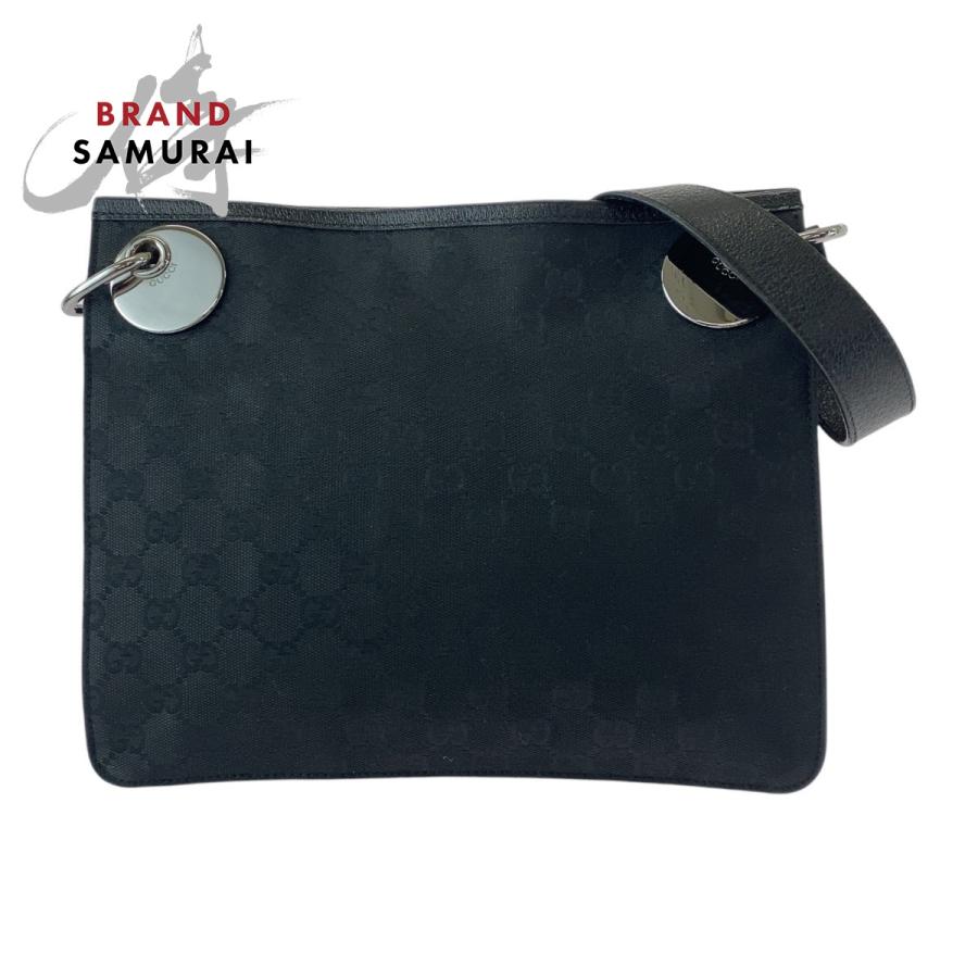 Gucci GG柄 ワンショルダーバッグ ブラック シルバー金具 ハンドバッグ GUCCI（グッチ） 美品 ブラック 黒 シルバー金具 GGキャンバス/レザー