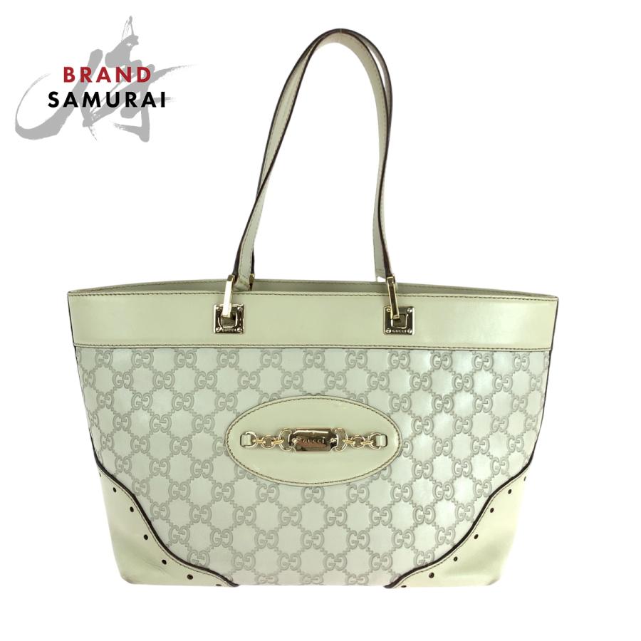 GUCCI（グッチ） 美品 グッチシマ アイボリー ゴールド金具 レザー