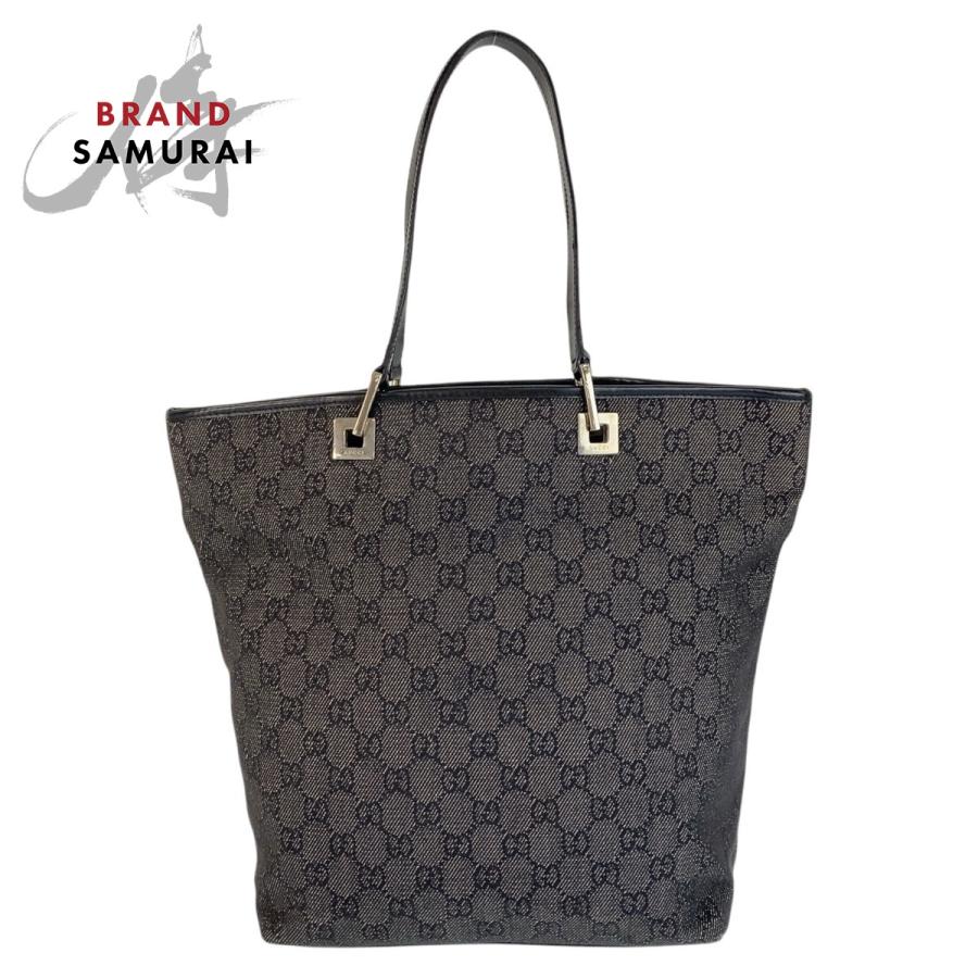 GUCCI（グッチ） 美品 ブラック 黒 シルバー金具 GGキャンバス/レザー 