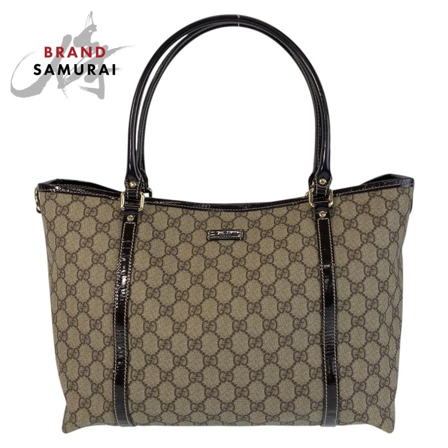 GUCCI 美品 グッチ ベージュ ブラウン ゴールド金具 GGスプリーム  