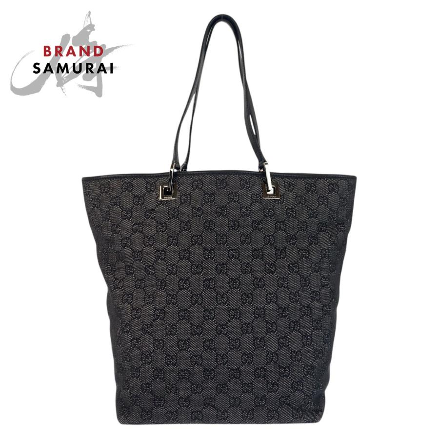 GUCCI（グッチ） 美品 ブラック 黒 GGキャンバス/レザー 31243 トート