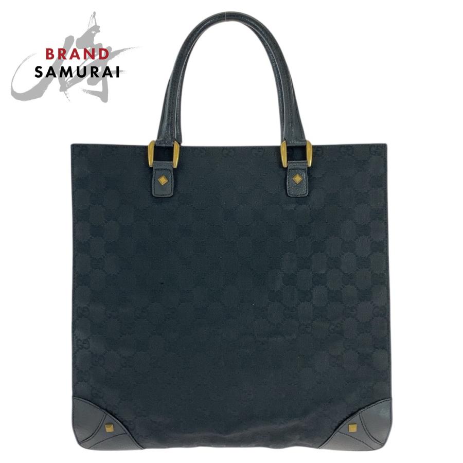 【美品】GUCCI スタッズ黒 ゴールド金具 GGキャンバス トートバック GUCCI（グッチ） スタッズ ブラック 黒 ゴールド金具 GGキャンバス