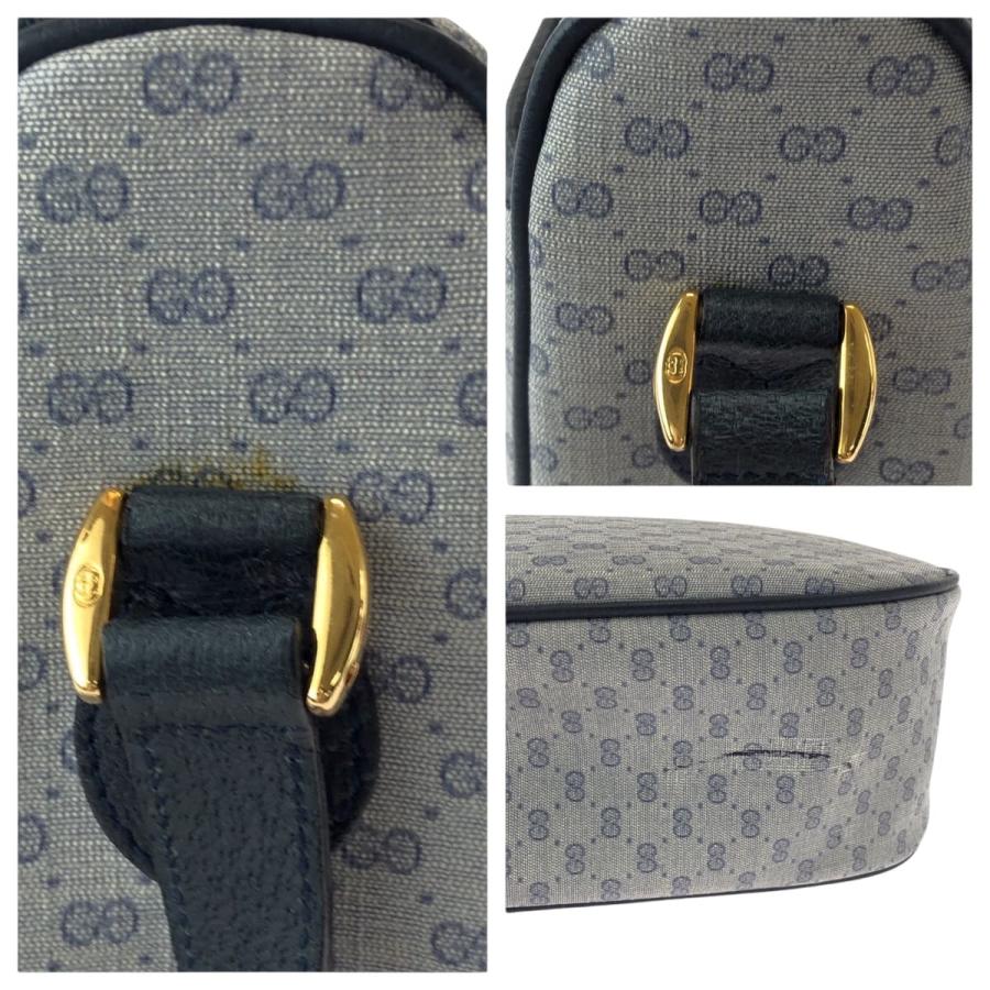 GUCCI（グッチ） 美品 オールドグッチ グレー ネイビー ゴールド金具