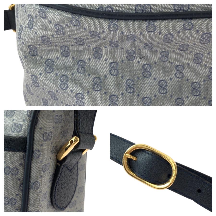 GUCCI（グッチ） 美品 オールドグッチ グレー ネイビー ゴールド金具