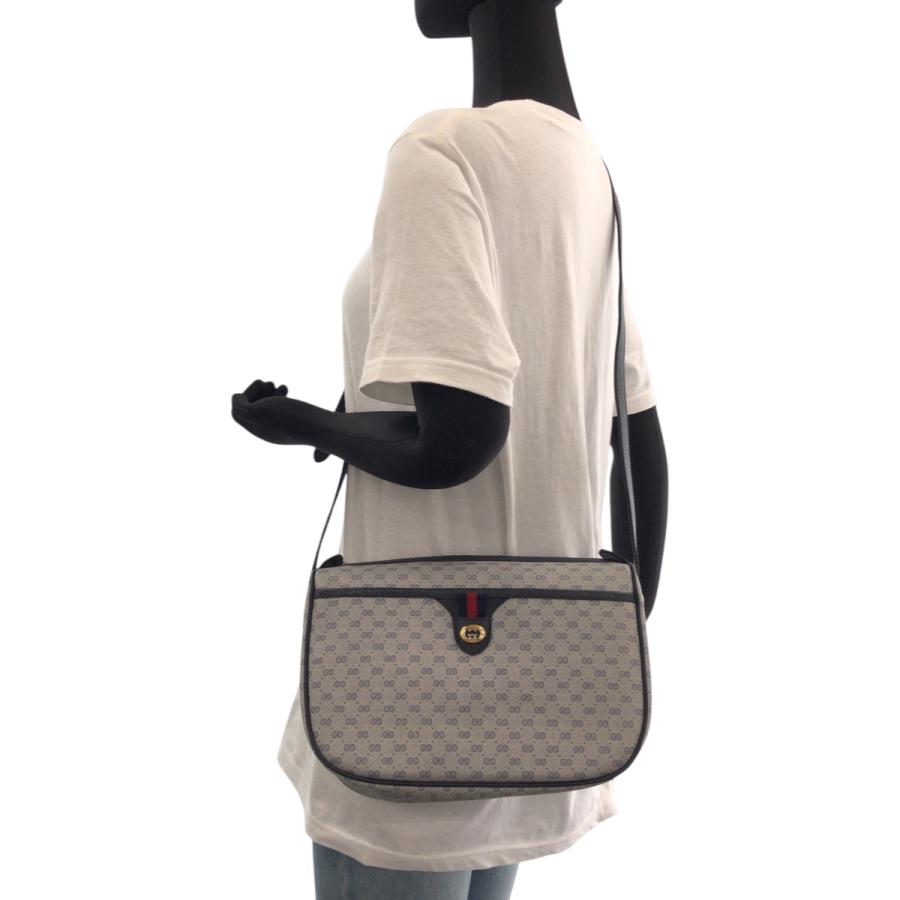 GUCCI（グッチ） 美品 オールドグッチ グレー ネイビー ゴールド金具 