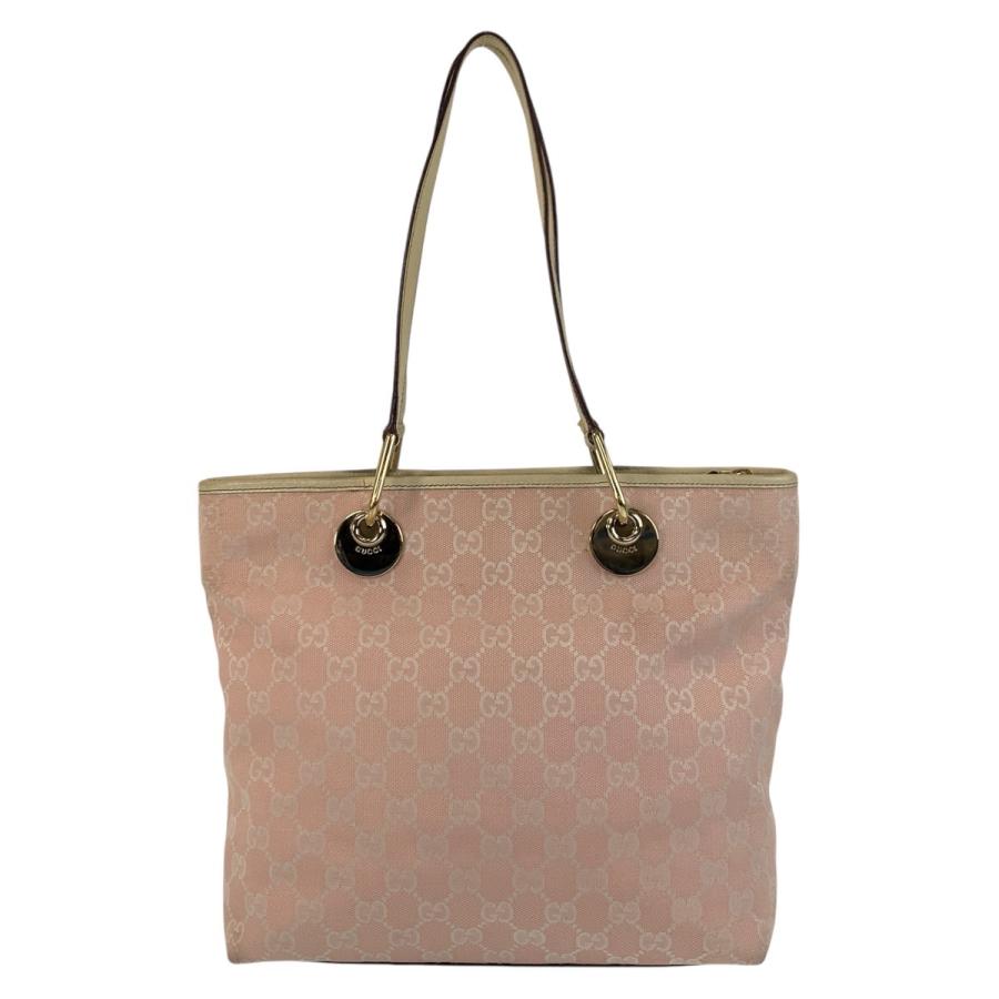 GUCCI グッチ ピンク ホワイト ゴールド金具 GGキャンバス/レザー 