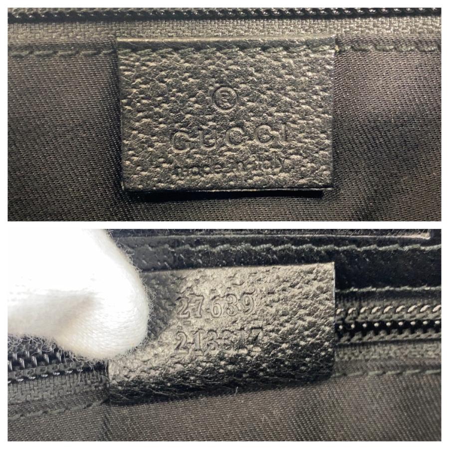 GUCCI 美品 グッチ ブラック 黒 GGキャンバス/レザー 27639