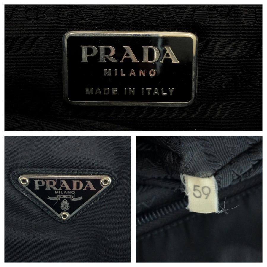 美品 PRADA プラダ テスート 三角ロゴプレート ブラック 黒 シルバー金具 ナイロン B6243 トートバッグ ショルダーバッグ 501242 | PRADA | 03