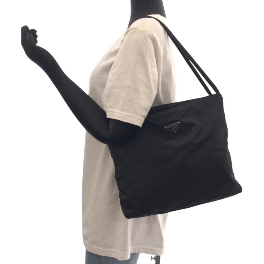 美品 PRADA プラダ テスート 三角ロゴプレート ブラック 黒 シルバー金具 ナイロン B6243 トートバッグ ショルダーバッグ 501242 | PRADA | 06