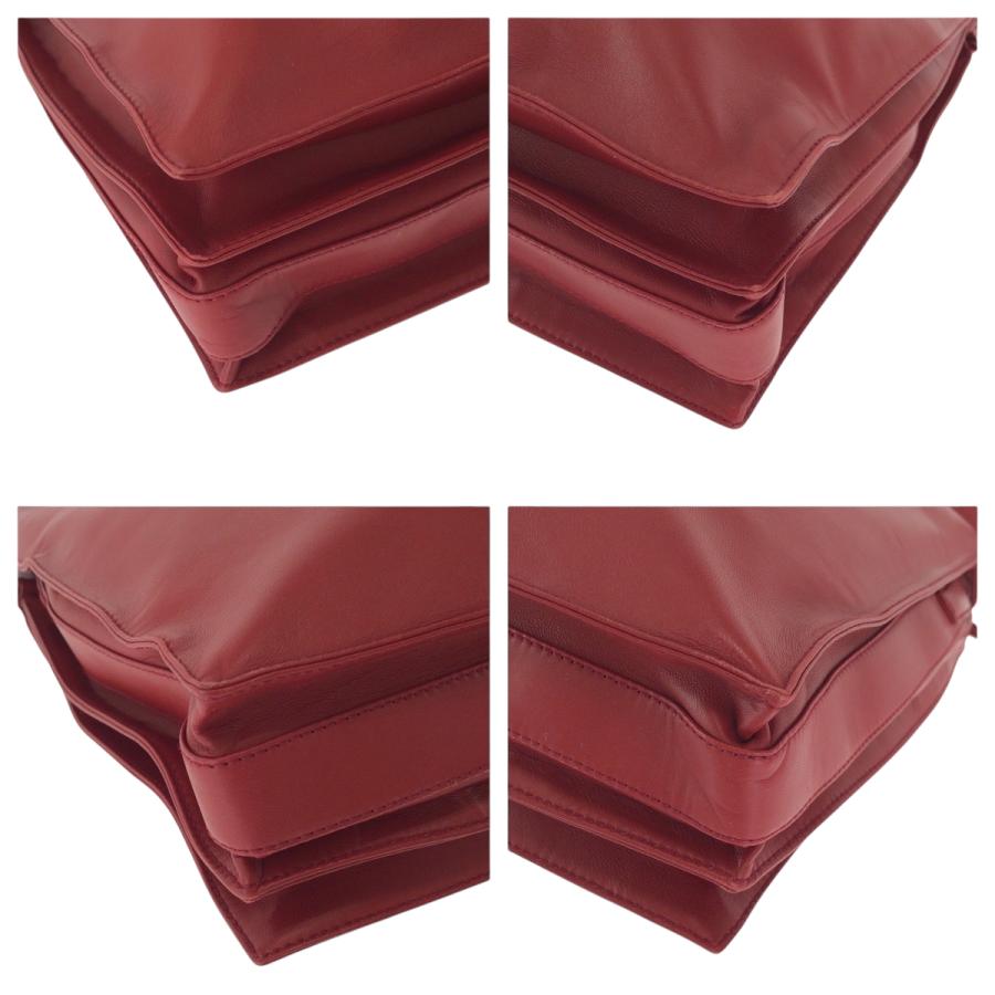 LOEWE（ロエベ） 美品 アナグラム フラメンコ レッド シルバー金具