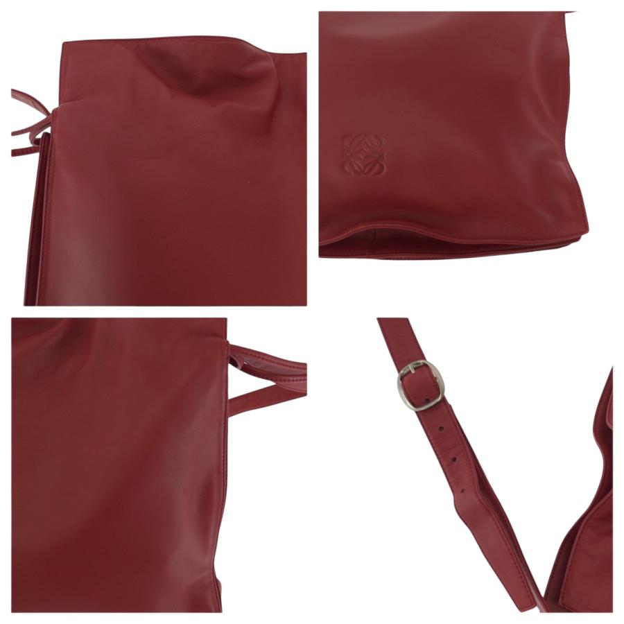 LOEWE（ロエベ） 美品 アナグラム フラメンコ レッド シルバー金具