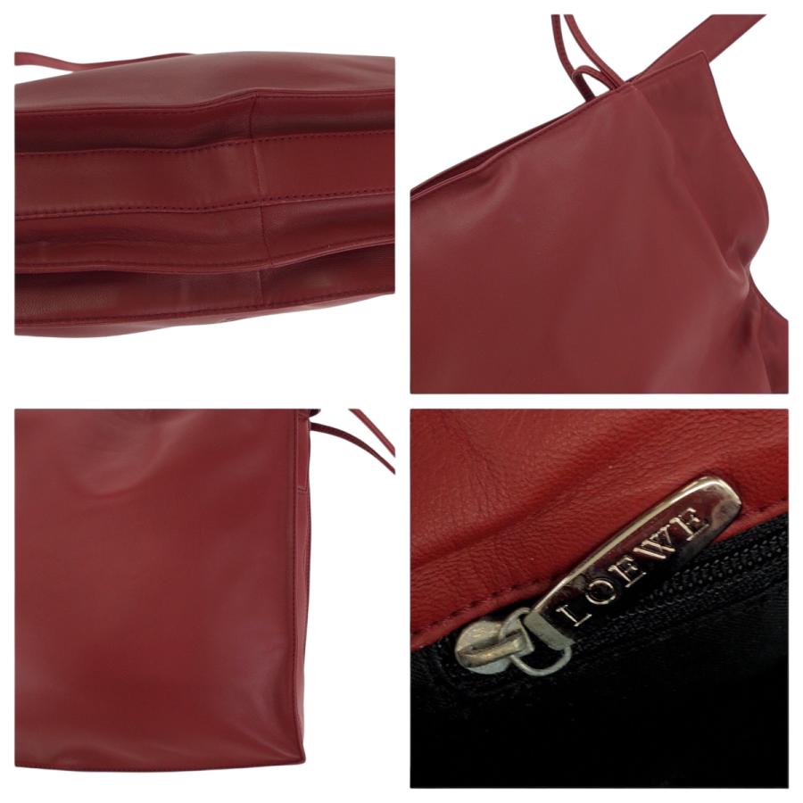 LOEWE（ロエベ） 美品 アナグラム フラメンコ レッド シルバー金具