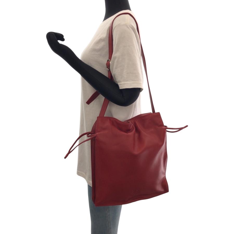 LOEWE（ロエベ） 美品 アナグラム フラメンコ レッド シルバー金具
