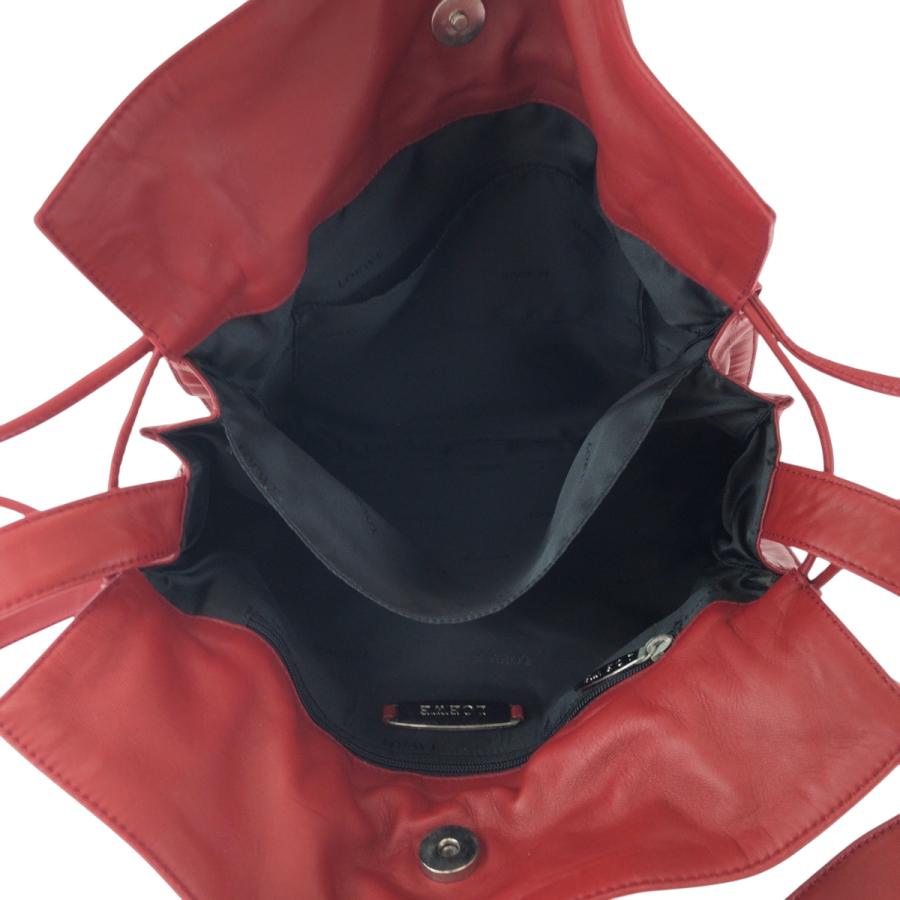 LOEWE（ロエベ） 美品 アナグラム フラメンコ レッド シルバー金具