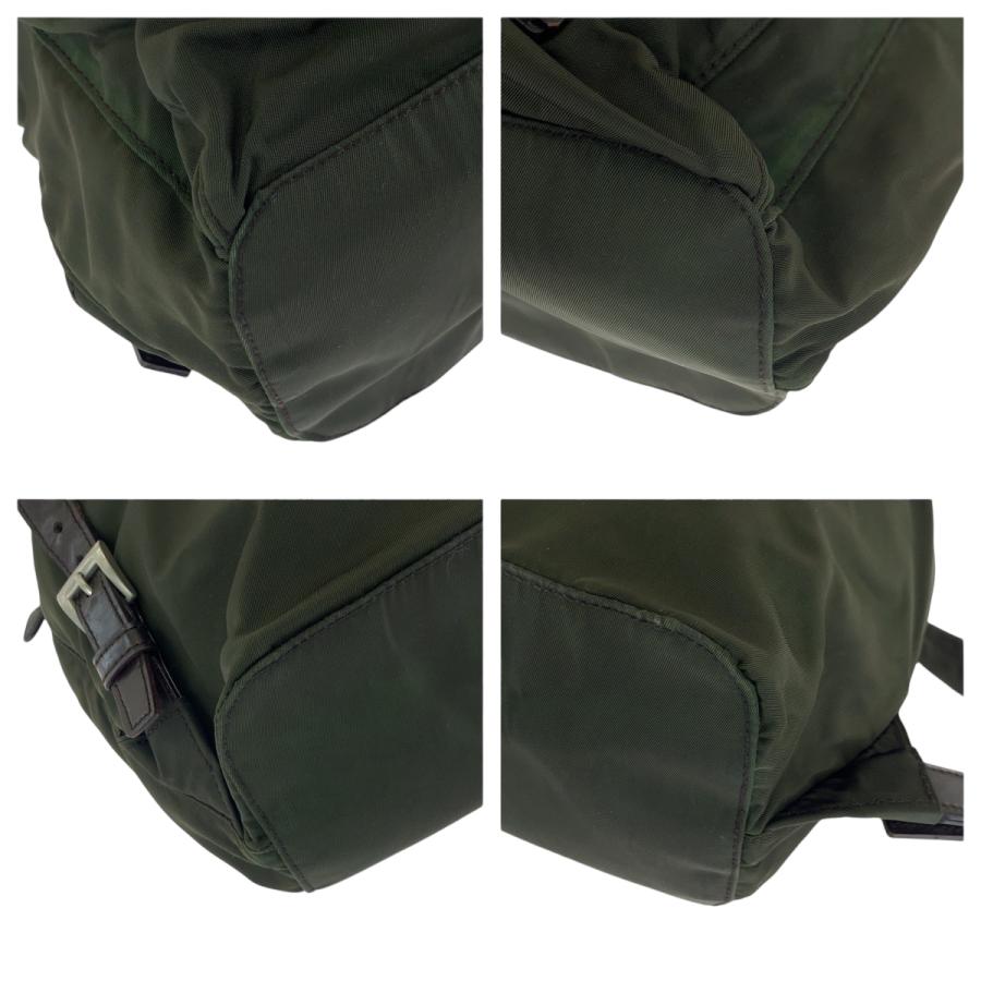 PRADA（プラダ） テスート 三角ロゴプレート カーキ ブラウン シルバー