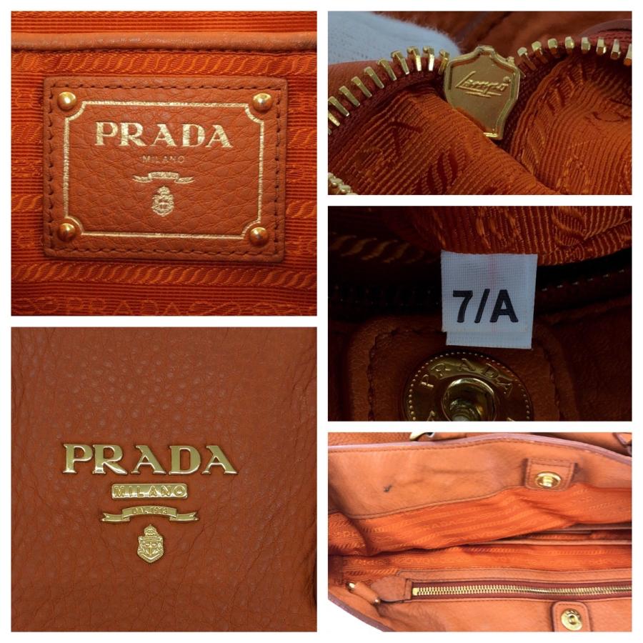 PRADA プラダ ヴィッテロダイノ ロゴ オレンジ ゴールド金具 レザー BN1713 ショルダーバッグ トートバッグ 2way レディース 501294 | PRADA | 03