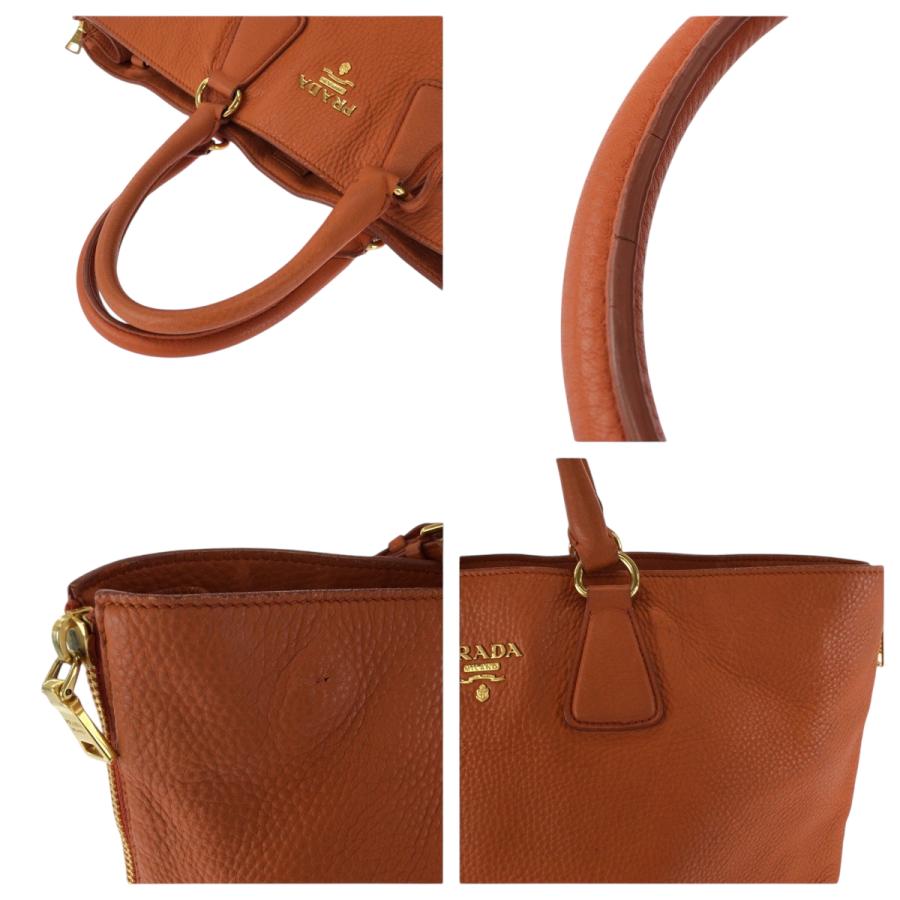 PRADA プラダ ヴィッテロダイノ ロゴ オレンジ ゴールド金具 レザー BN1713 ショルダーバッグ トートバッグ 2way レディース 501294 | PRADA | 04
