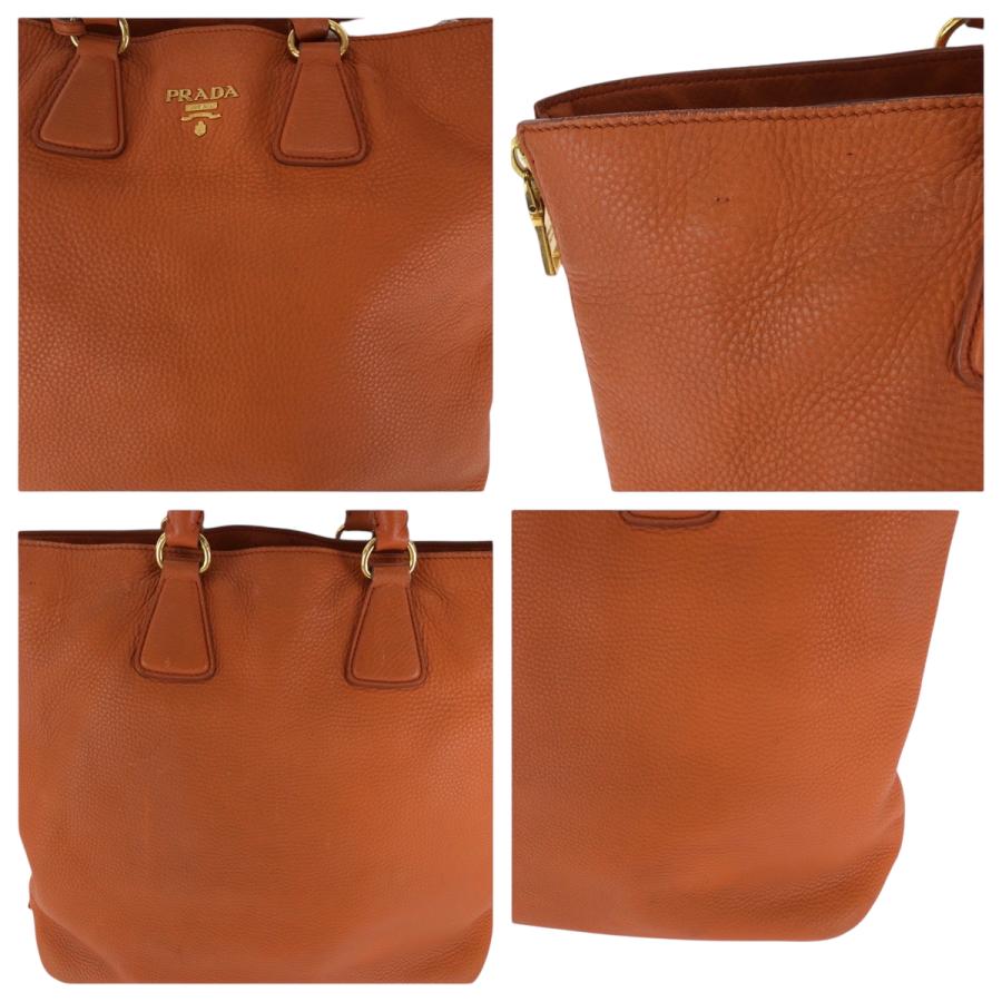 PRADA プラダ ヴィッテロダイノ ロゴ オレンジ ゴールド金具 レザー BN1713 ショルダーバッグ トートバッグ 2way レディース 501294 | PRADA | 05