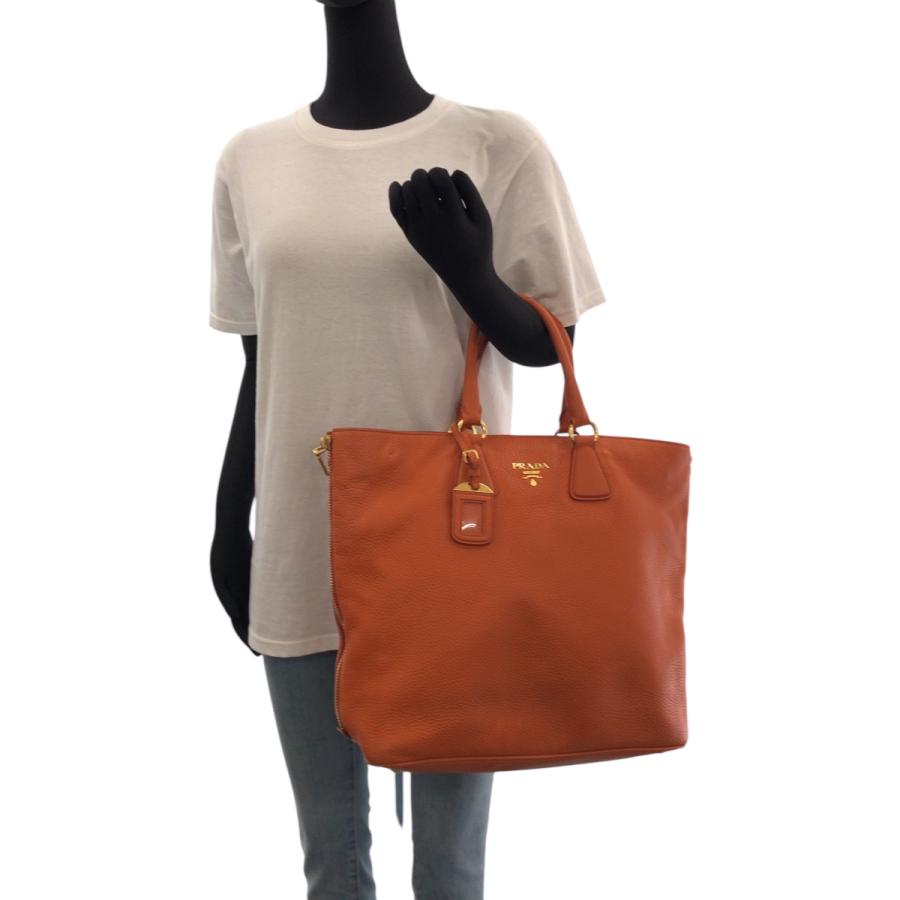 PRADA プラダ ヴィッテロダイノ ロゴ オレンジ ゴールド金具 レザー BN1713 ショルダーバッグ トートバッグ 2way レディース 501294 | PRADA | 06