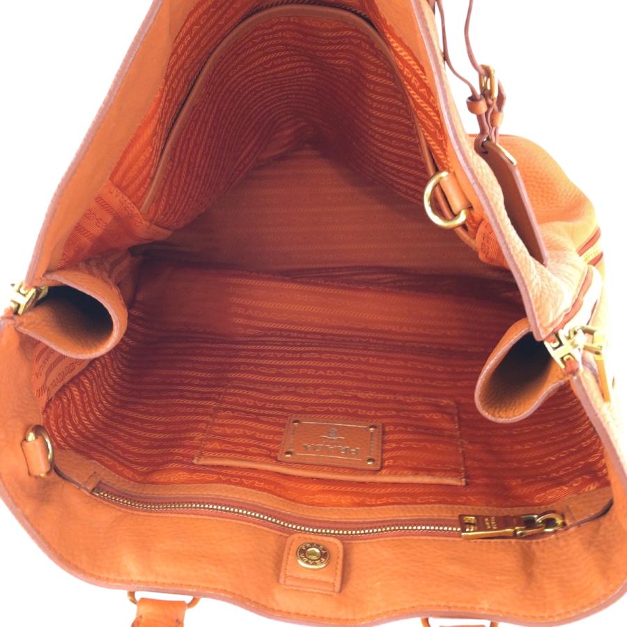 PRADA プラダ ヴィッテロダイノ ロゴ オレンジ ゴールド金具 レザー BN1713 ショルダーバッグ トートバッグ 2way レディース 501294 | PRADA | 08