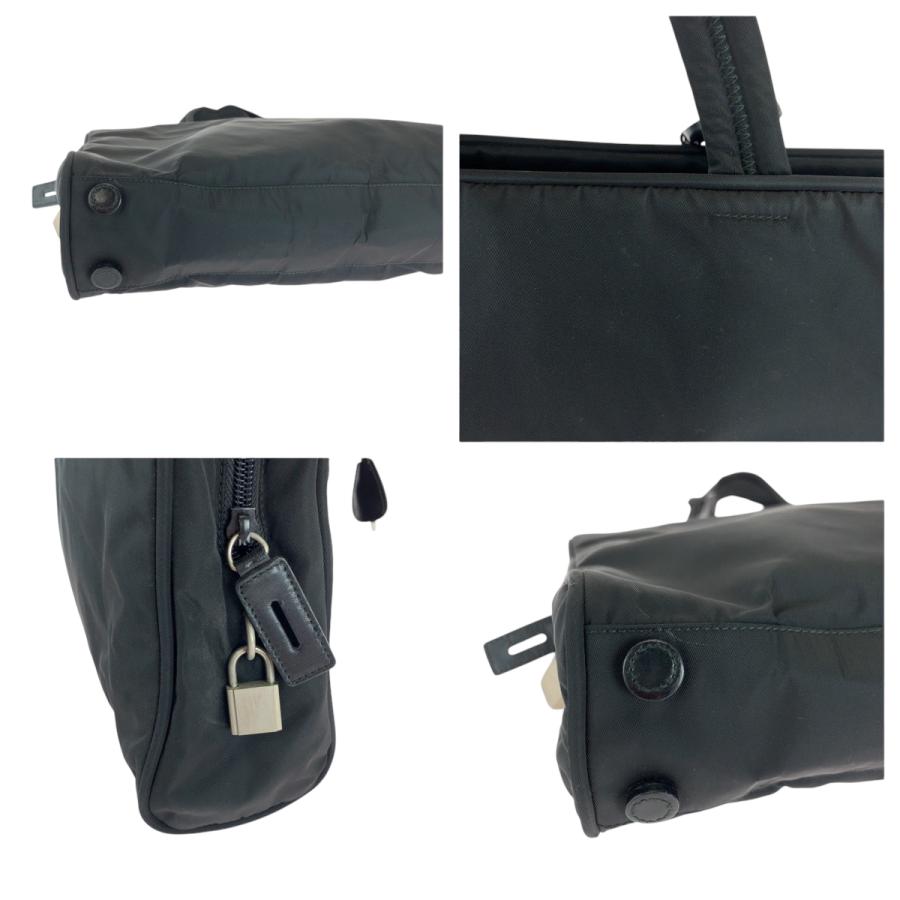 PRADA（プラダ） テスート 三角ロゴプレート ブラック 黒 シルバー金具