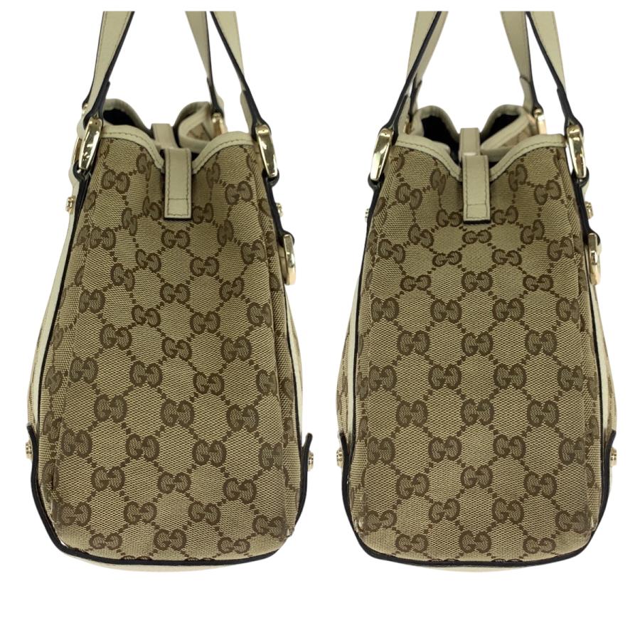 GUCCI（グッチ） ベージュ ホワイト ゴールド金具 GGキャンバス 130736