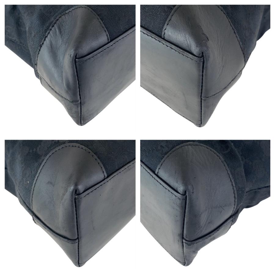 専用✨美品✨GUCCI GG キャンバス レザー 黒 トートバッグ ショルダー 良品】GUCCI グッチ トートバッグ 肩かけ GGキャンバス×レザー