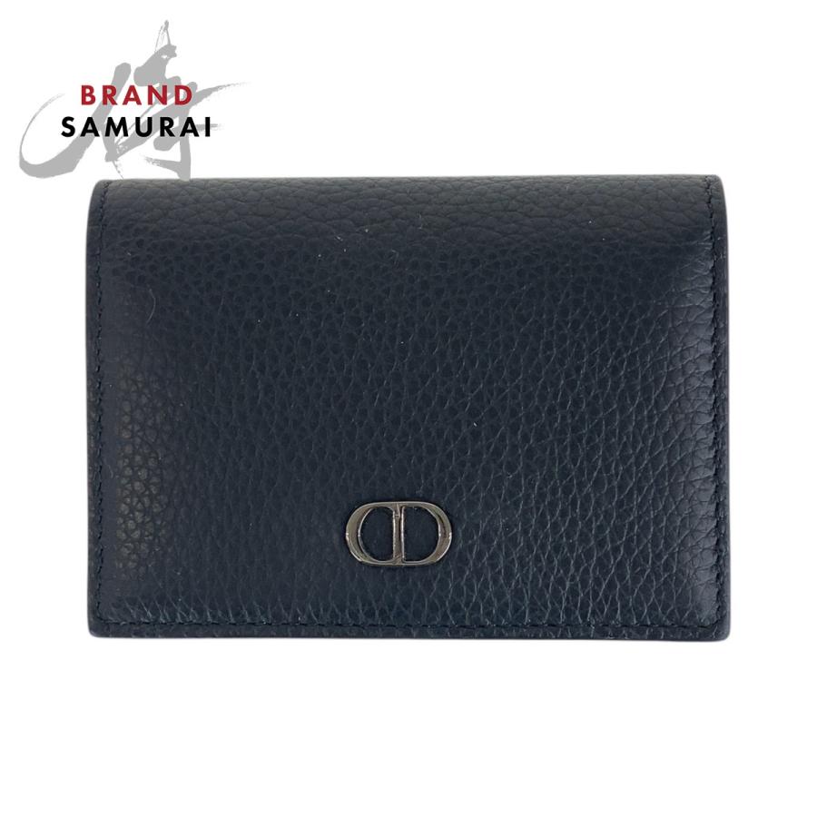 美品 Dior ディオール ブラック 黒 ガンメタ金具 レザー カードケース