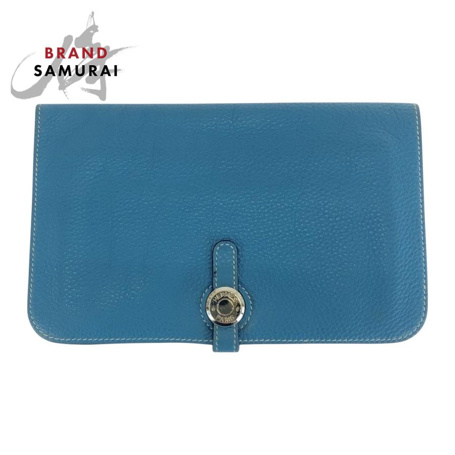 HERMES ドゴンGM ブルージーン　美品 HERMES エルメス ドゴン GM ブルージーン シルバー金具 トゴ 長