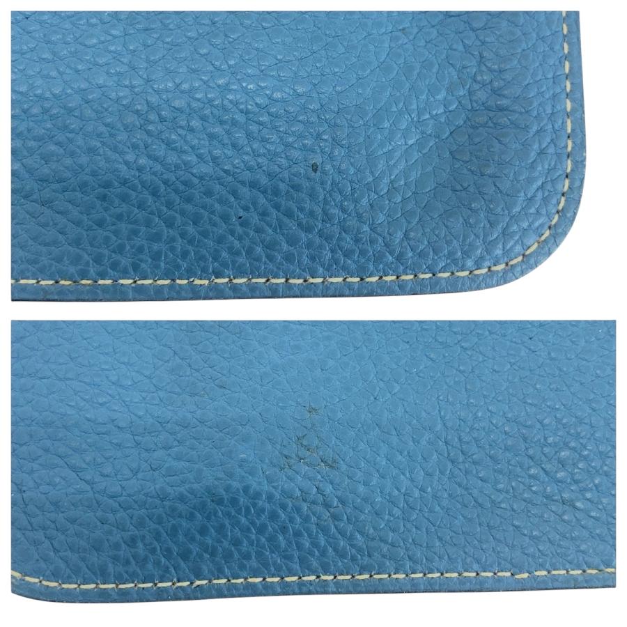 HERMES(エルメス) 長財布 ドゴンロング ブルージーン シルバー金具